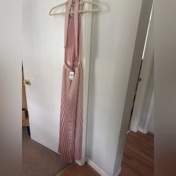 L'IDÉE Renaissance Pleated Open Back Halter Gown - Picture 9 of 11